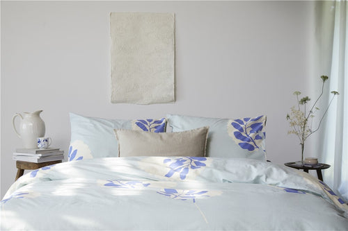 Walra - Dekbedovertrek Remade Romantic Leaves - 240x220 cm - Blauw - vtwonen shop