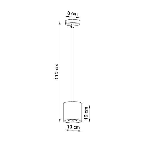 Sollux Lighting Hanglamp ORBIS 1 grijs - 10x10x110cm