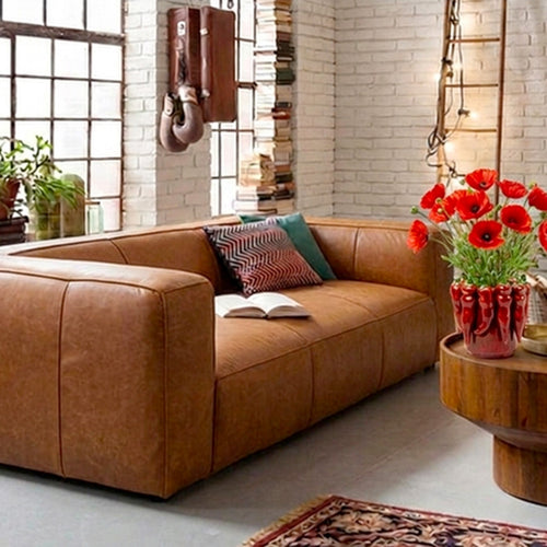 Kare Design Sofa Cubetto 3-Zits lichtbruin
