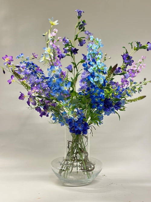 My Flowers.shop Blauw zijden bloemen boeket Dazzling Delphiniums | Per boeket - vtwonen shop