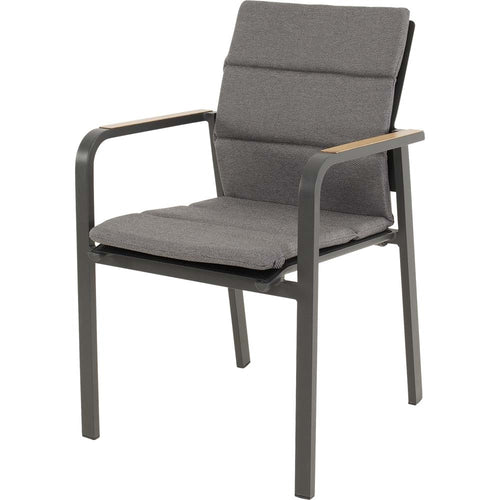 Lesli Living bistrostoel Sorapa - grijs - 55x61x86,5cm - set van 4