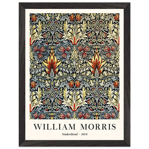 Artfulprints Poster met Lijst William Morris - Snakeshead 1876   - 30x40 cm - Blauw