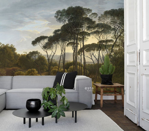 ESTAhome fotobehang Italiaans landschap donkergroen - 372 x 279 cm - 158891 - vtwonen shop