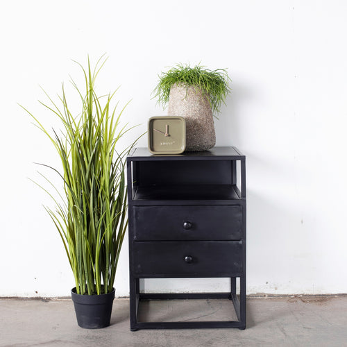 Giga Meubel Nachtkast Joëll - Zwart Metaal - 40x40x60cm - vtwonen shop