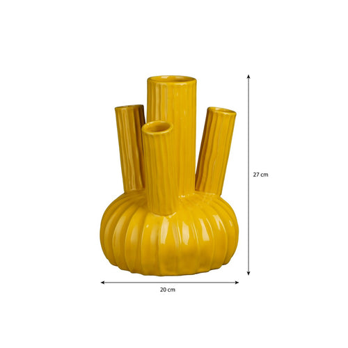 Mica Decorations Felipe Tulpenvaas - H27 x Ø20 cm - Keramiek - Geel