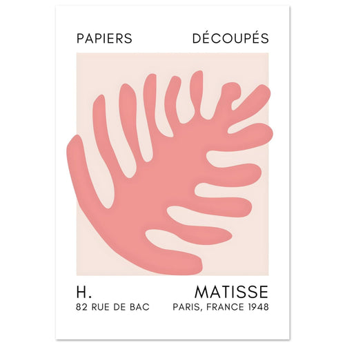 Artfulprints Poster met Lijst Matisse – Coral bloom taupe   - 70x100 cm - Taupe