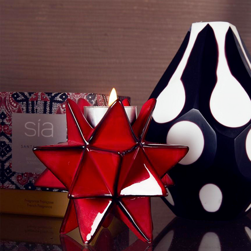 Sia Deco Kaarshouder Decoratief - rood - keramiek - H11 - vtwonen shop