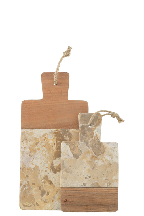 J-Line kaasplank Rechthoek Marmer - steen - biege/naturel - large - vtwonen shop