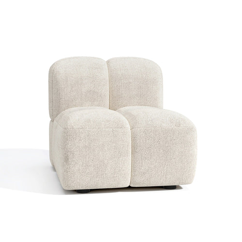 Sia Home - Modulaire fauteuil NUBI - Fluweel met structuur - Crème - 78cm