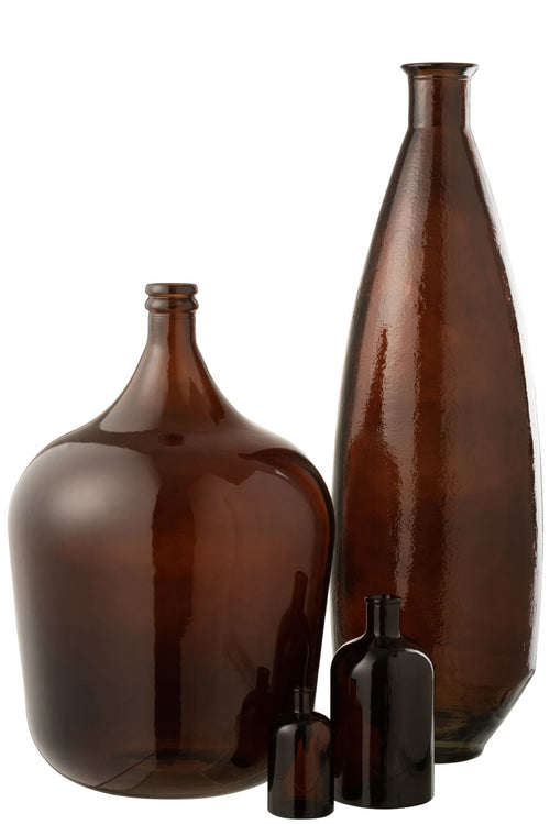 J-Line vaas Ovaal - glas - bruin - 81 cm hoog
