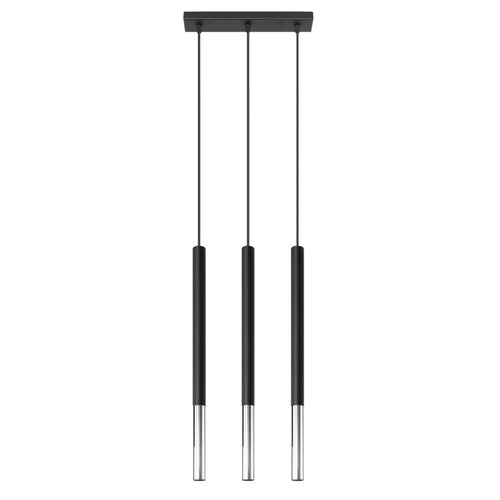 Sollux Lighting Hanglamp MOZAICA 3L zwart/chroom - 30x5x90cm