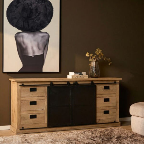 Starfurn Dressoir Fresno - Naturel Hout - 200x45x90cm