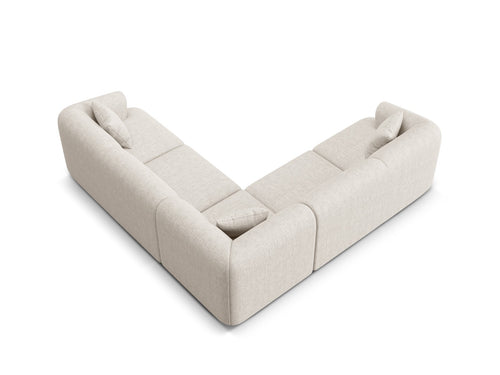 Cosmopolitan Design Symmetrische modulaire hoekbank Campi 6-zits, structurele stof lichtbeige - 255x255x70cm