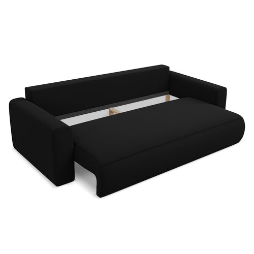 LaMiaSofa 3-zits slaapbank Perugia - velours - zwart - 238x105x82
