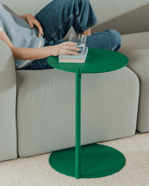 noo.ma Ande Side Table - vierkante stalen bijzettafel 42x42x59 cm, Cocoa Brown
