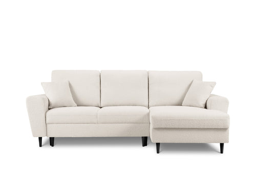 Cosmopolitan Design Converteerbare hoekbank rechts met opbergdoos Kyoto 4-zits, boucle, beige - 145x241x88cm
