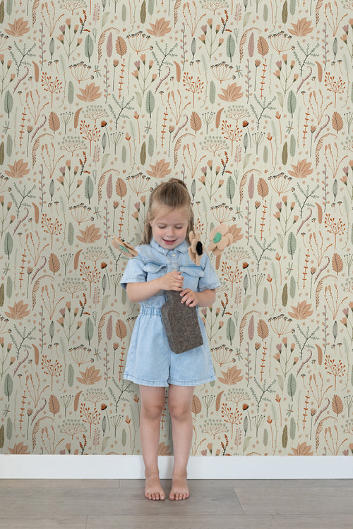 ESTAhome behang veldbloemen vergrijsd blauw - 50 x 900 cm - 131164 - vtwonen shop