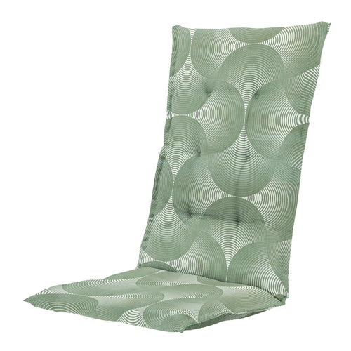 Madison tuinstoelkussen hoge rug Napels - groen - 123x50x5cm - set van 4