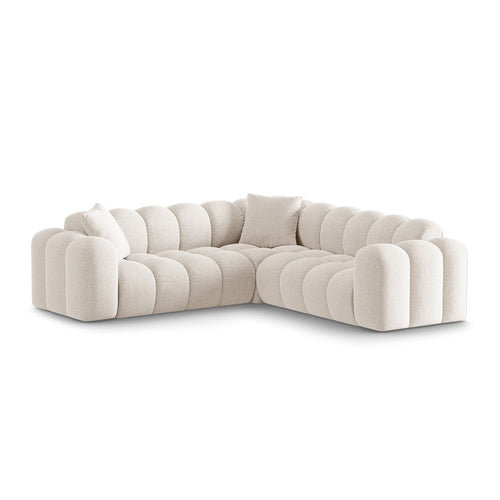 Cosmopolitan Design - Symmetrische hoekbank Treno 3-zits, chenille lichtbeige - 240x240x70cm