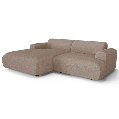 Sia Home - Hoekbanken links MYRA - Bouclette stof - Mol - 266cm - vtwonen shop