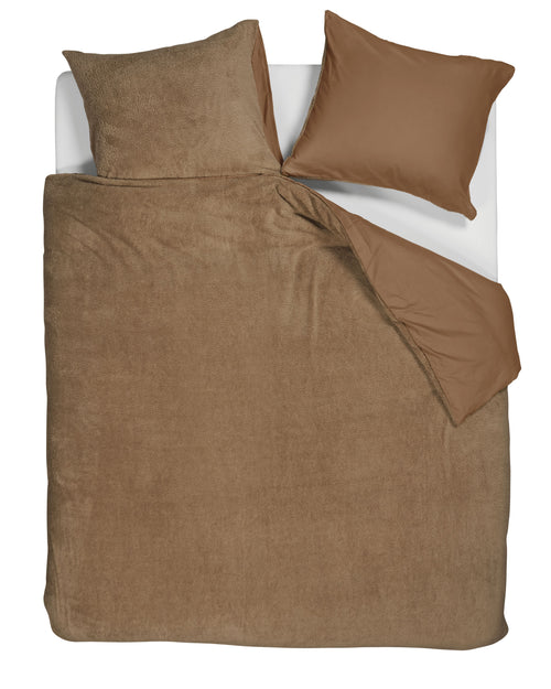 Ambiante Plush Teddy dekbedovertrek - Tweepersoons - 200x200/220 - Bruin