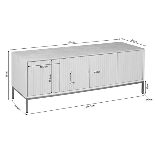StarFurn Tv-meubel Madison - Naturel Hout - 165x45x55cm