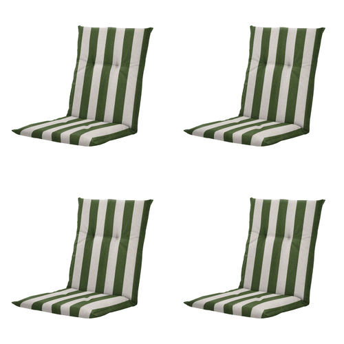 Madison tuinstoelkussen lage rug Amora - groen - 105x50x6cm - set van 4