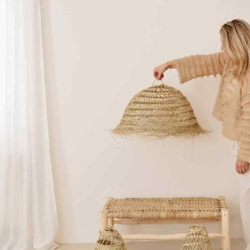 NOA MAY Hanglamp Nora - natural - zeegras - Ø 65 x h 35 cm