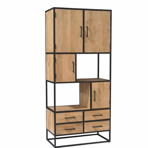 Starfurn Vakkenkast Dakota - Naturel Hout - 90x45x200cm