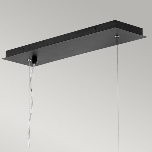 Elstead Zuma 6-lichts hanglamp, satijnzwart, zilver, E27