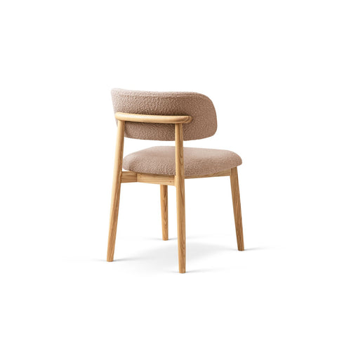 Set van 2 stoelen met gesp Evan boucle poederroze - 51x49.5x77cm