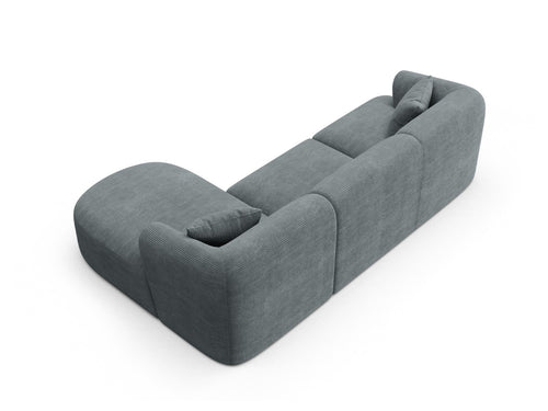 Cosmopolitan Design Modulaire hoekbank rechts Campi 4-zits, ribfluwelen donkergrijs - 156x256x70cm