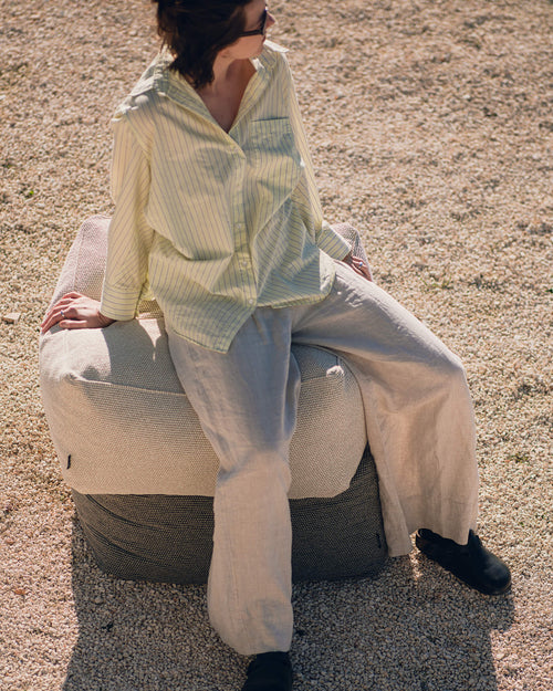 noo.ma Keno Outdoor Pouf - Dusty Beige, 65 x 65 x 37,5 cm