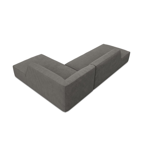 Cosmopolitan Design - Modulaire hoekbank rechts Siena 4-zits, ribfluwelen donkergrijs - 180x273x69cm