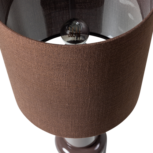 WOOOD tafellamp Zivian - Hout - Hoogglans Donkerbruin - 53x16x16