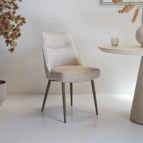 DÉJA Living Eetkamerstoel Meau - Beige/Taupe - Zithoogte 47cm - Set van 2 - vtwonen shop