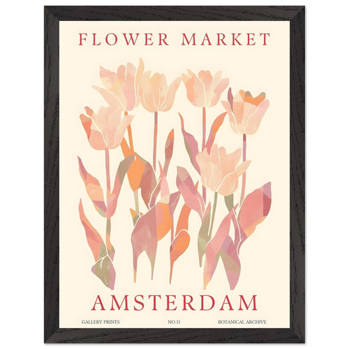 Artfulprints Poster met Lijst Flower market - Amsterdam I   - 30x40 cm - Roze