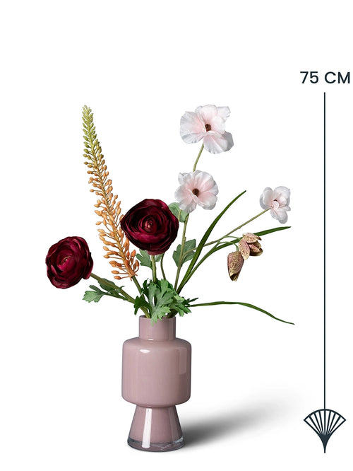 Madame Fleurie Pomeline Petits – Luxe Zijden bloemen Mini Boeket – Stijlvolle Set voor Interieurdecoratie - 11,5cm x 21cm