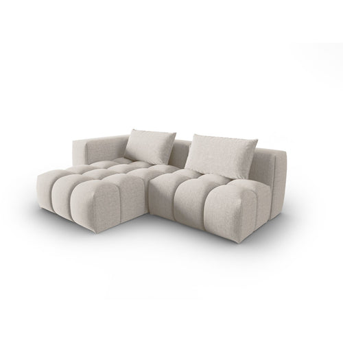 Cosmopolitan Design - Modulaire hoekbank links Verona 3-zits, structurele stof beige - 145x205x70cm