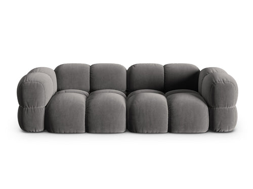 Cosmopolitan Design Bank Loretto 4-zits, flueel grijs - 100x250x68cm