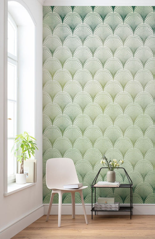 Sanders & Sanders fotobehang schubben groen - 200 x 280 cm - 611821 - vtwonen shop