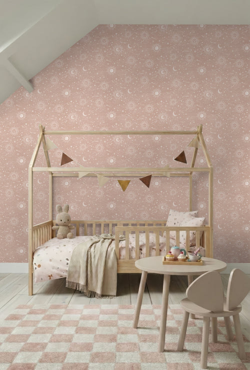 ESTAhome behang sterrenhemel roze - 50 x 900 cm - 132082