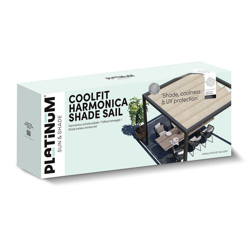 Platinum schaduwdoek 290x500 Coolfit Harmonica - beige