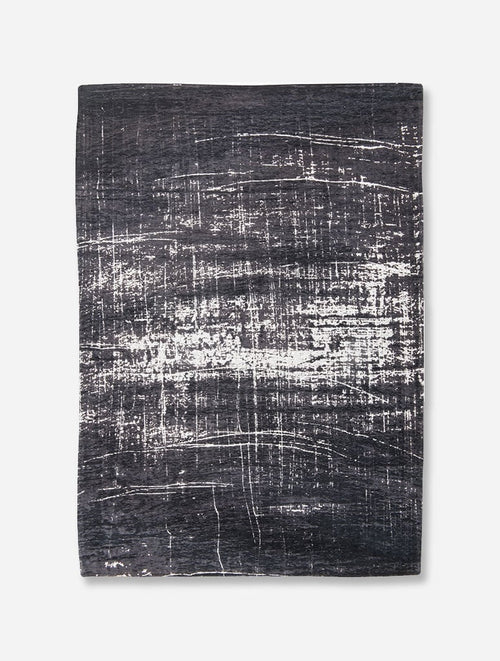 Mad Men vloerkleed 8655 White On Black - Zwart - 230 x 330 cm