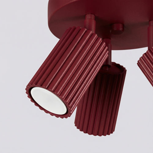 Sollux Lighting Plafondlamp KARBON 3P bordeaux - 19,5x19,5x18cm