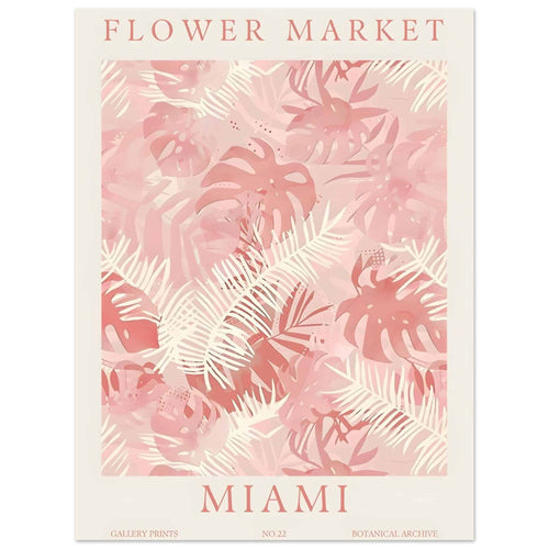 Artfulprints Poster Flower market - Miami   - 30x40 cm - Roze