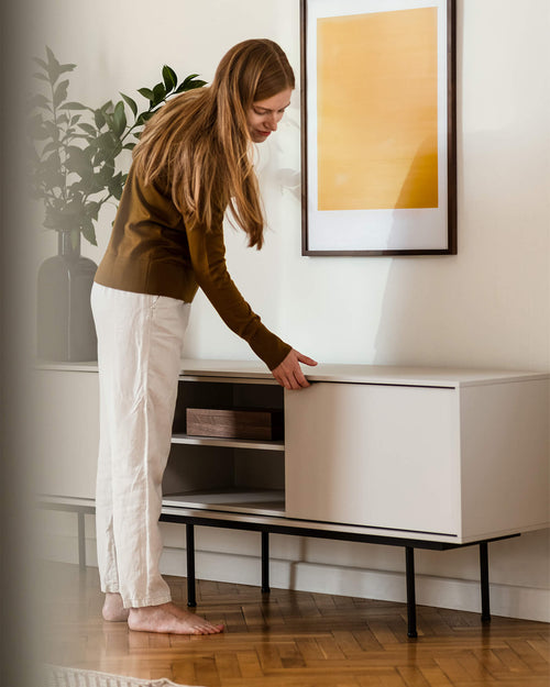 noo.ma Mod TV-stand 189 cm - Deep Beet Burgundy, board, veel opbergruimte