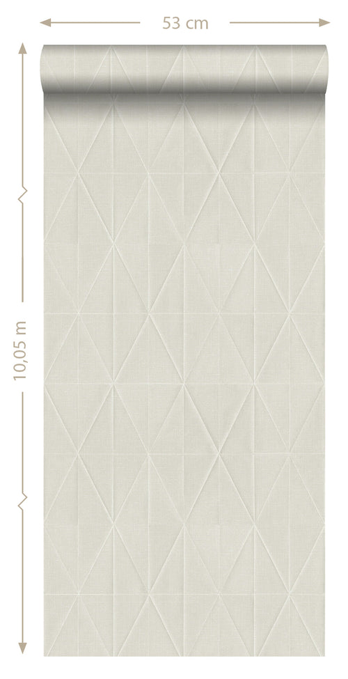 ESTAhome eco-texture vliesbehang origami motief lichtgrijs - 0,53 x 10,05 m - 148714 - vtwonen shop