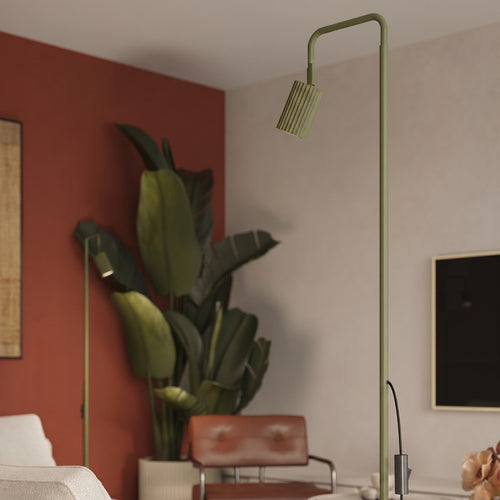 Sollux Lighting Vloerlamp KARBON 1 olijfgroen - 30x30x160cm