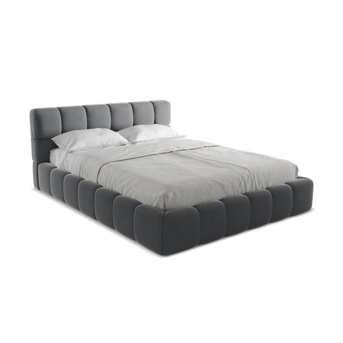LaMiaSofa Bed met opbergruimte Roma - velours - staal - 180x228x82